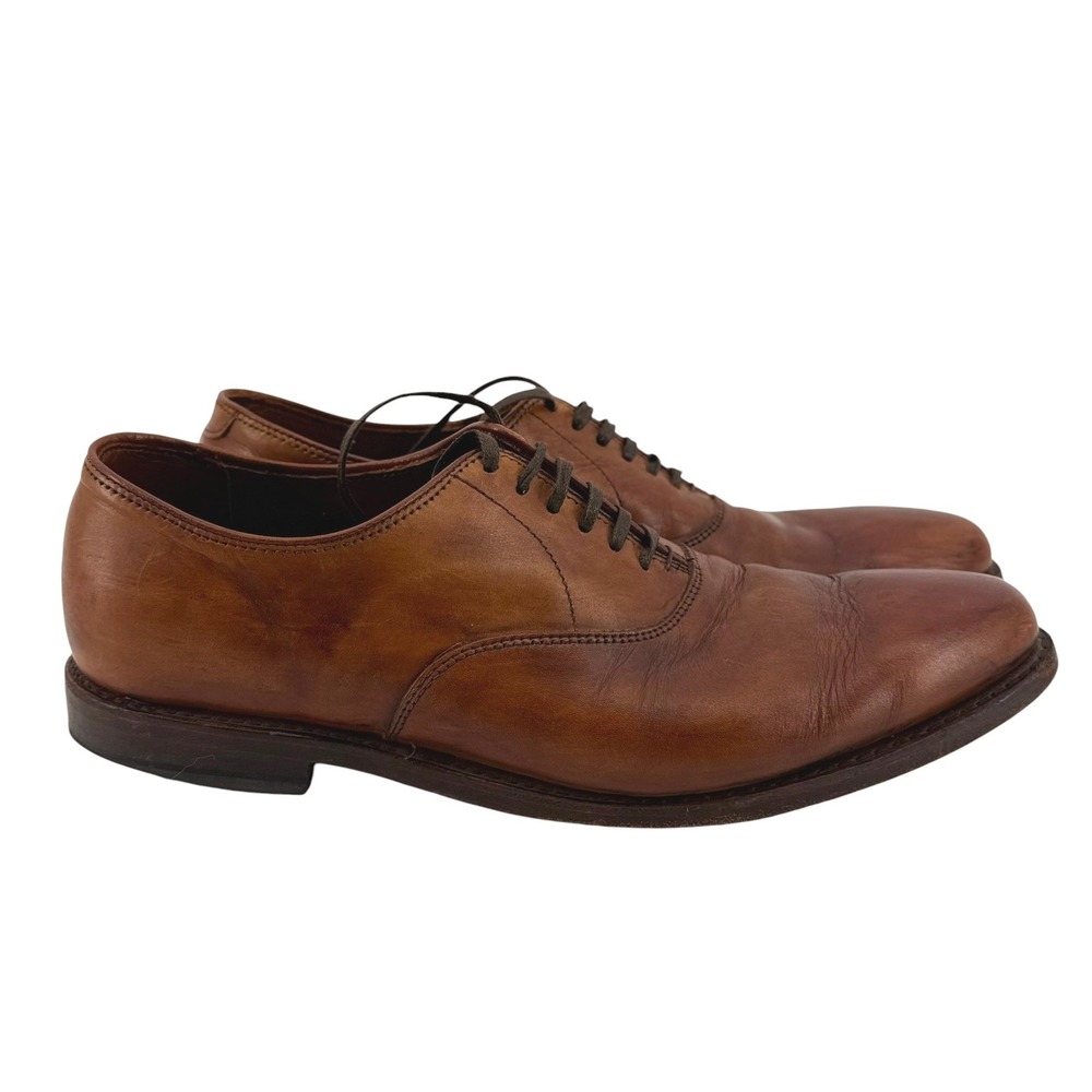 Allen Edmonds Carlyle Brown Leather Plain Toe Oxford Mens Dress Shoes Size 9 D